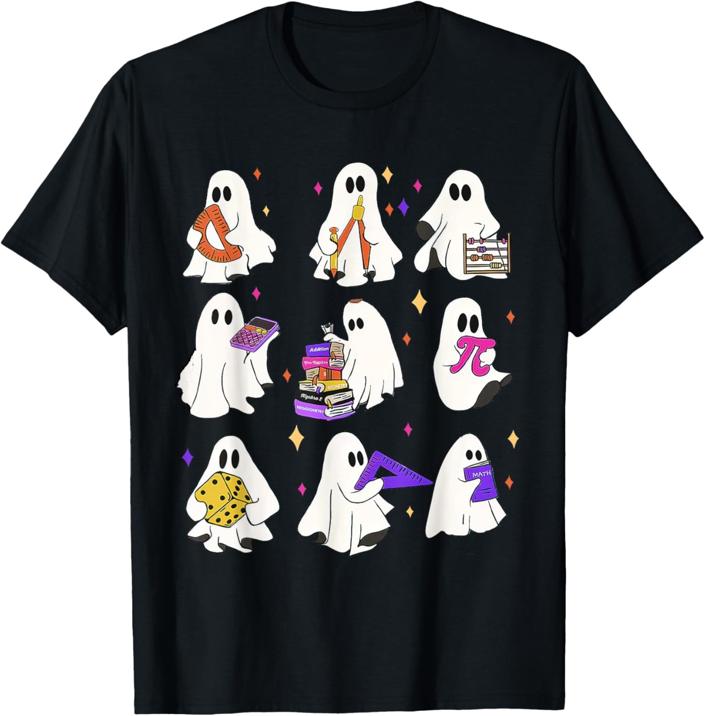 Halloween Math Teacher, Ghost Math Teacher, Back To School T-Shirt - T-Shirt | Black