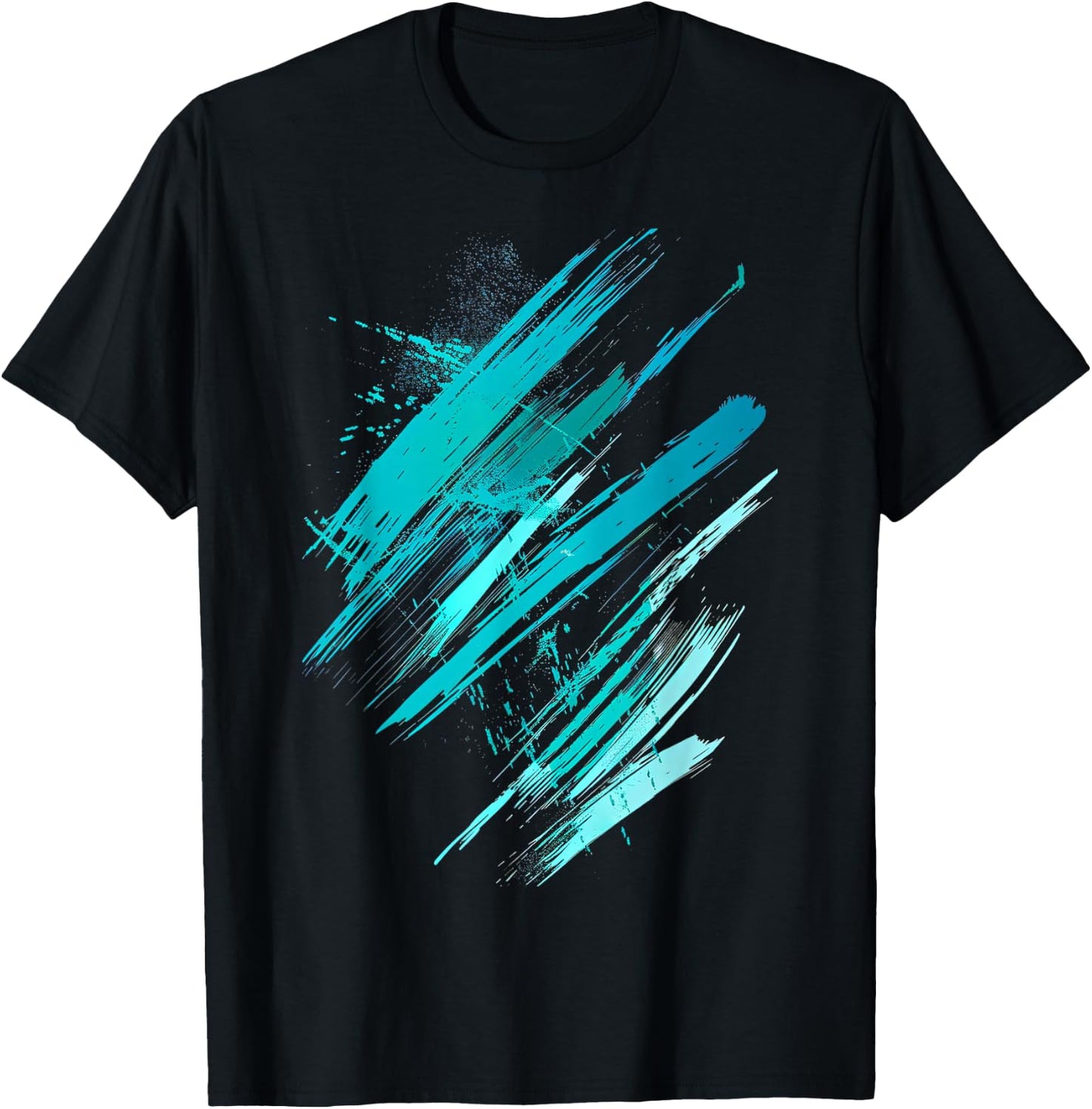 Turquoise and Black Running Graphic T-Shirt - T-Shirt | Black