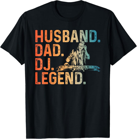DJ Art For Husband Dad Music Producer Disc Jockey Techno DJ T-Shirt - T-Shirt | Black