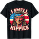 I Smell Hippies USA Funny 4th of July Men Hippie T-Shirt - T-Shirt | Black