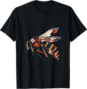 Japanese Giant Hornet Origami Cherry Blossom Hornets T-Shirt - T-Shirt | Black