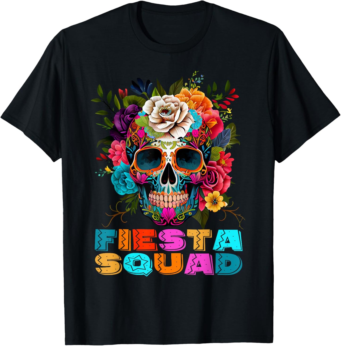 Funny Cinco De Mayo Shirts Fiesta Squad Mexican Skull Kids T-Shirt - T-Shirt | Black