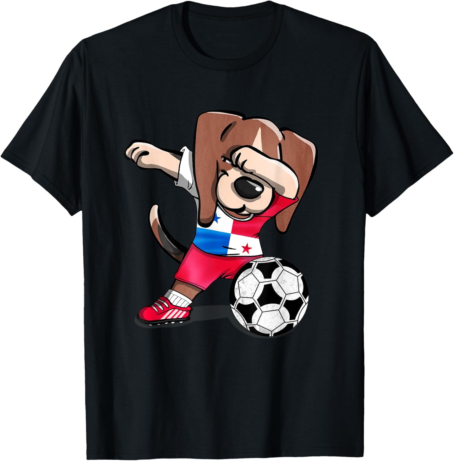 Dabbing Beagle Panama Soccer Fans Jersey Panamanian Football T-Shirt - T-Shirt | Black