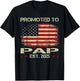 Promoted To Pap Est 2025 American Flag New Pap T-Shirt - T-Shirt | Black
