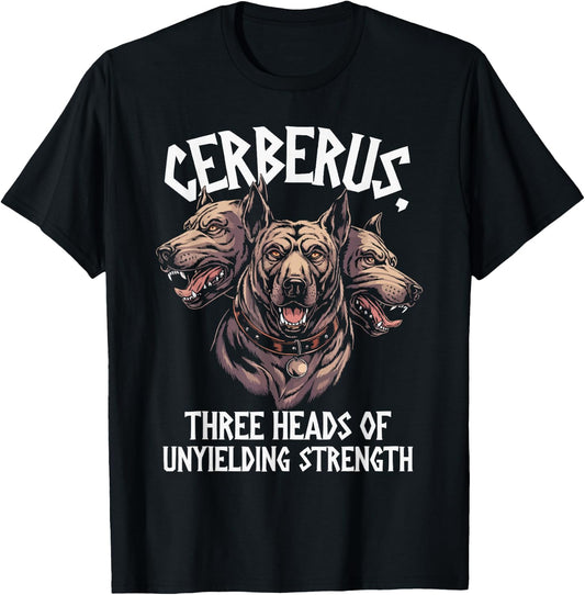 Cerberus Three Headed Dog Mythical Creature Greek Mythology T-Shirt - T-Shirt | Black
