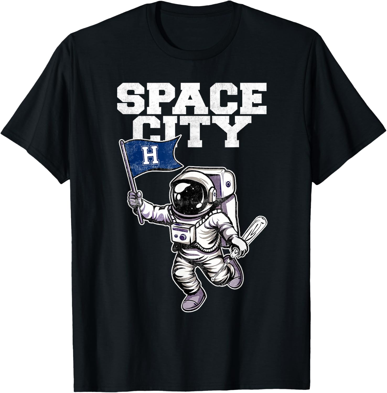 Vintage Houston Name Space City Classic Arts Astronauts T-Shirt - T-Shirt | Black