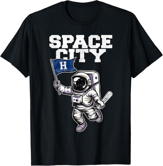 Vintage Houston Name Space City Classic Arts Astronauts T-Shirt - T-Shirt | Black