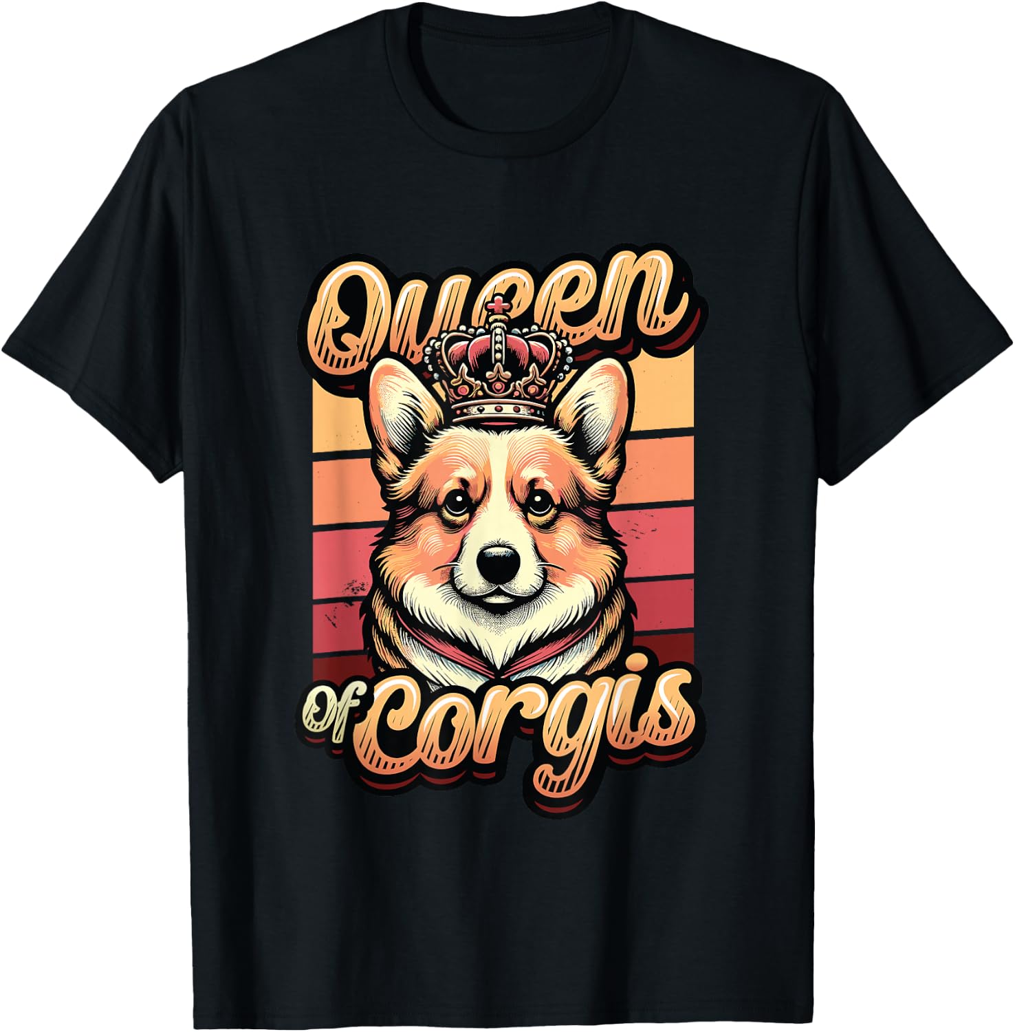 Corgi Girls Queen Of Corgis T-Shirt - T-Shirt | Black