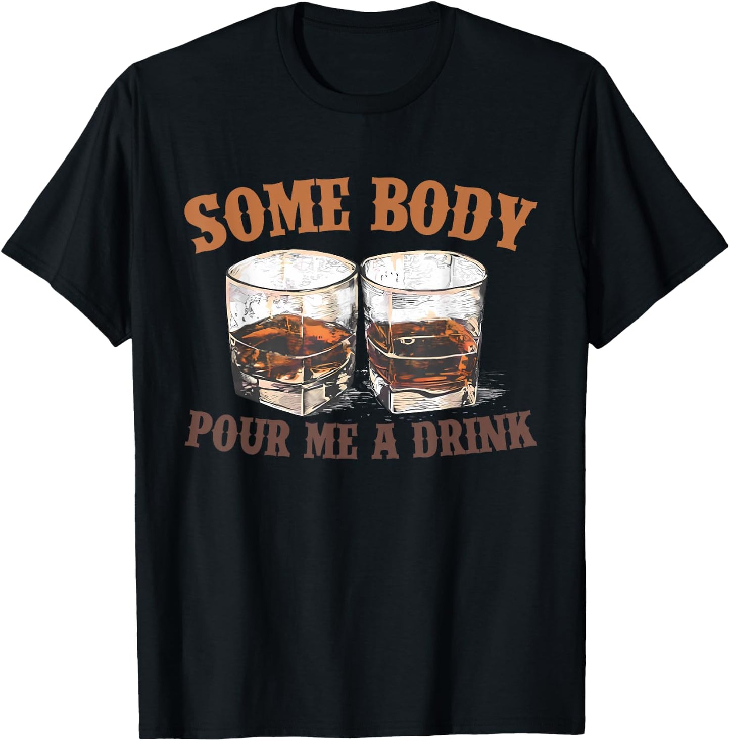 Retro Somebody Pour Me A Drink Women Kids Meme T-Shirt - T-Shirt | Black