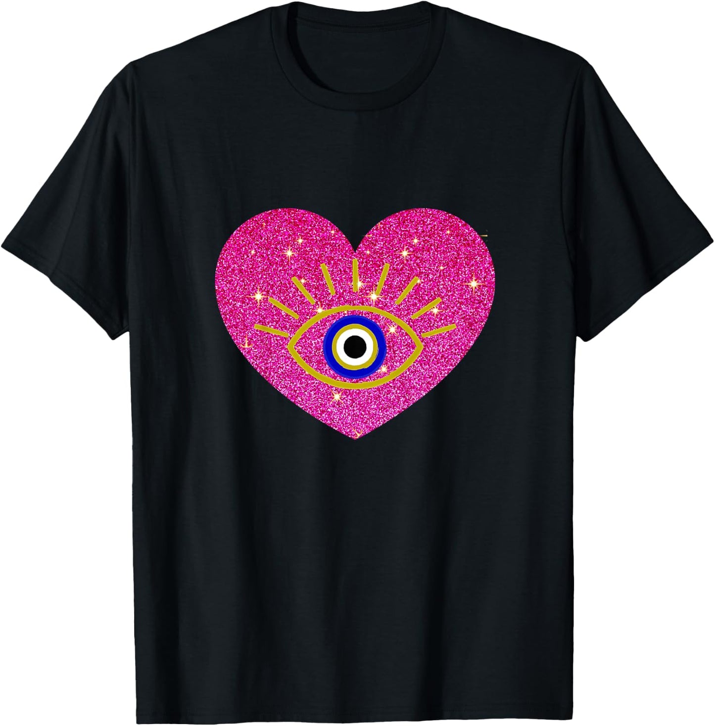 Pink Heart Cute Evil Eye Protection Toddler's and Children T-Shirt - T-Shirt | Black