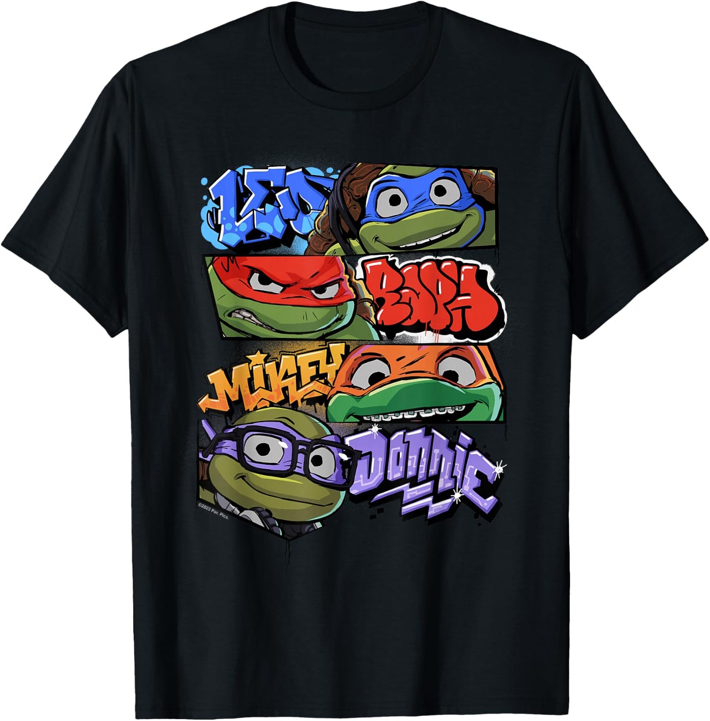 Teenage Mutant Ninja Turtles: Mutant Mayhem Graffiti Names T-Shirt - T-Shirt | Black