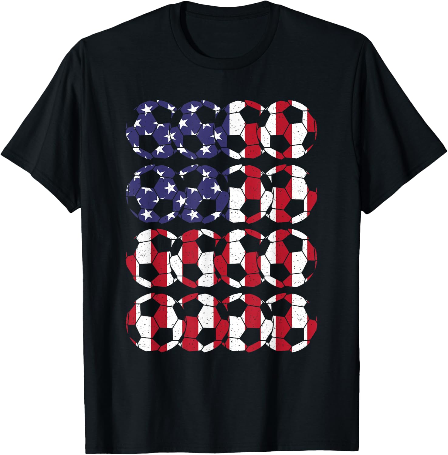 American Flag Soccer Ball Soccer Player Men Women Kids T-Shirt - T-Shirt | Black