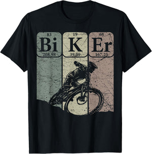 Mountain Biker Periodic Table Elements MTB Bike Nerd Vintage T-Shirt - T-Shirt | Black