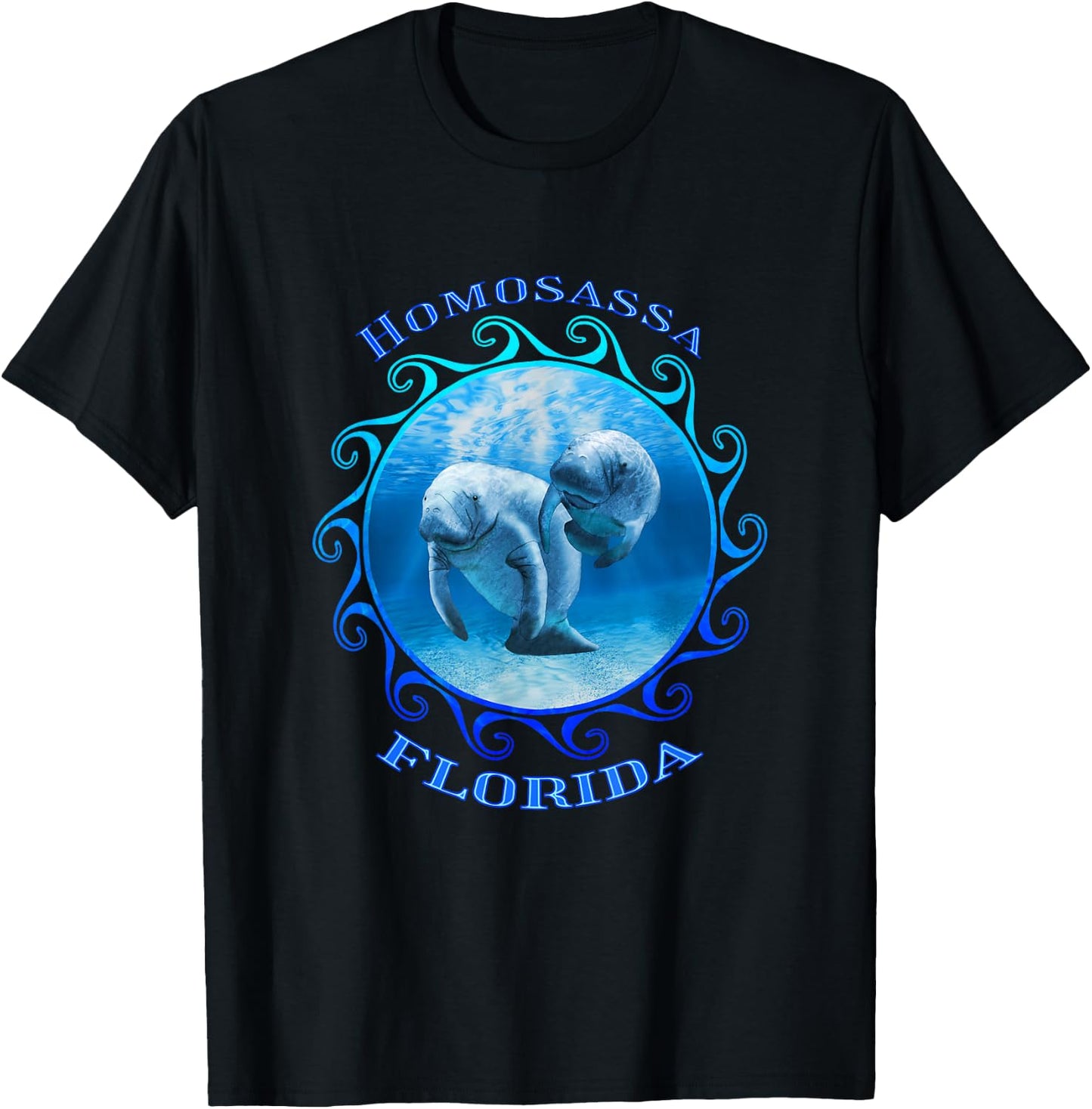 Homosassa Florida Vacation Swimming Manatees T-Shirt - T-Shirt | Black