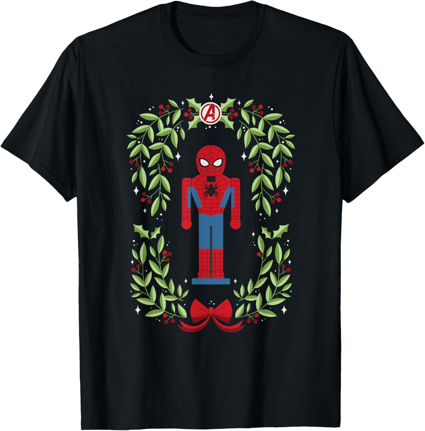 Marvel Holiday Christmas Avengers Spider-Man Nutcracker T-Shirt - T-Shirt | Black
