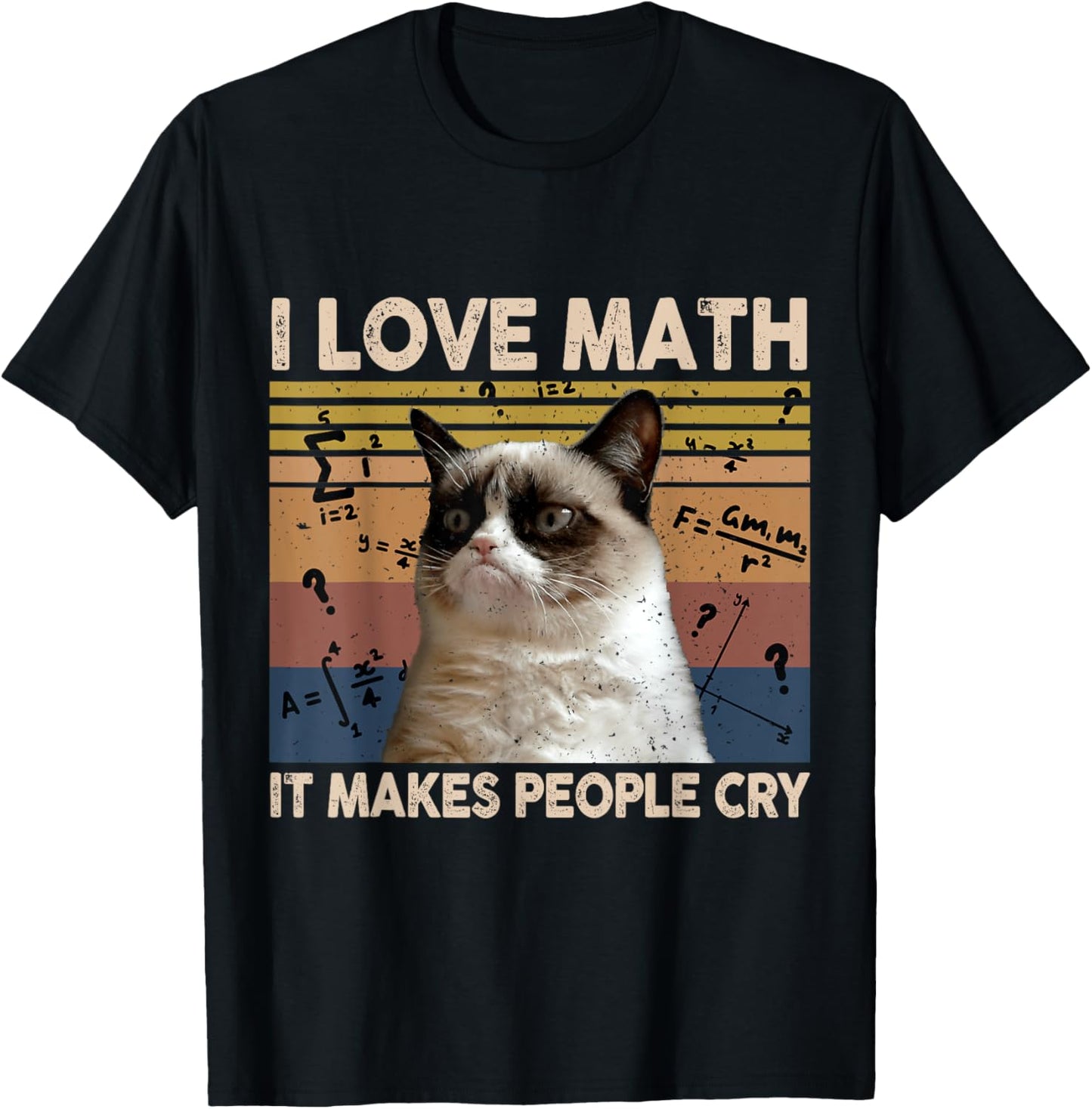 I Love Math It Makes People Cry Cat Lover Women T-Shirt - T-Shirt | Black