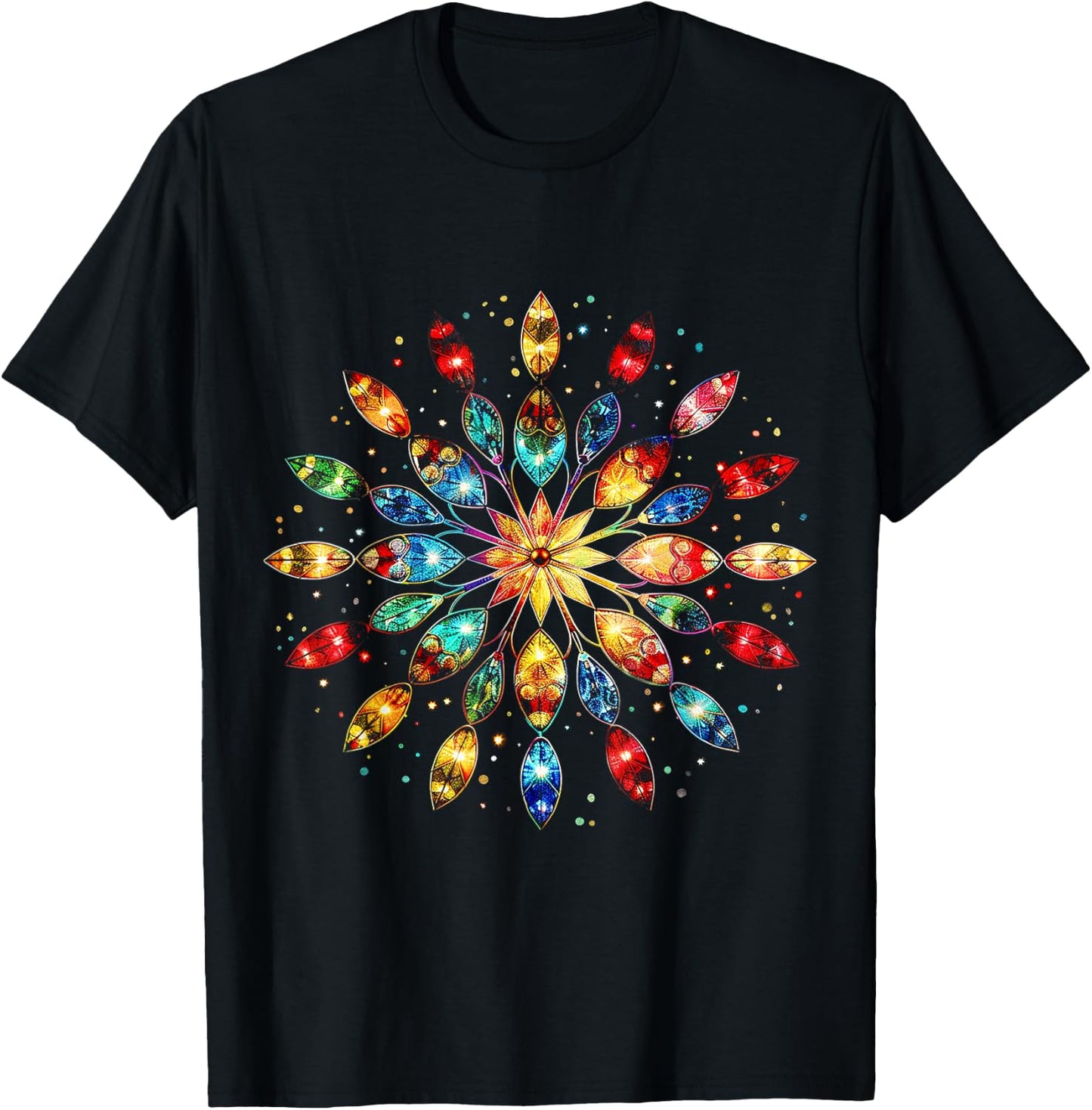 Christmas Lights Graphic X-Mas Art Christmas T-Shirt - T-Shirt | Black
