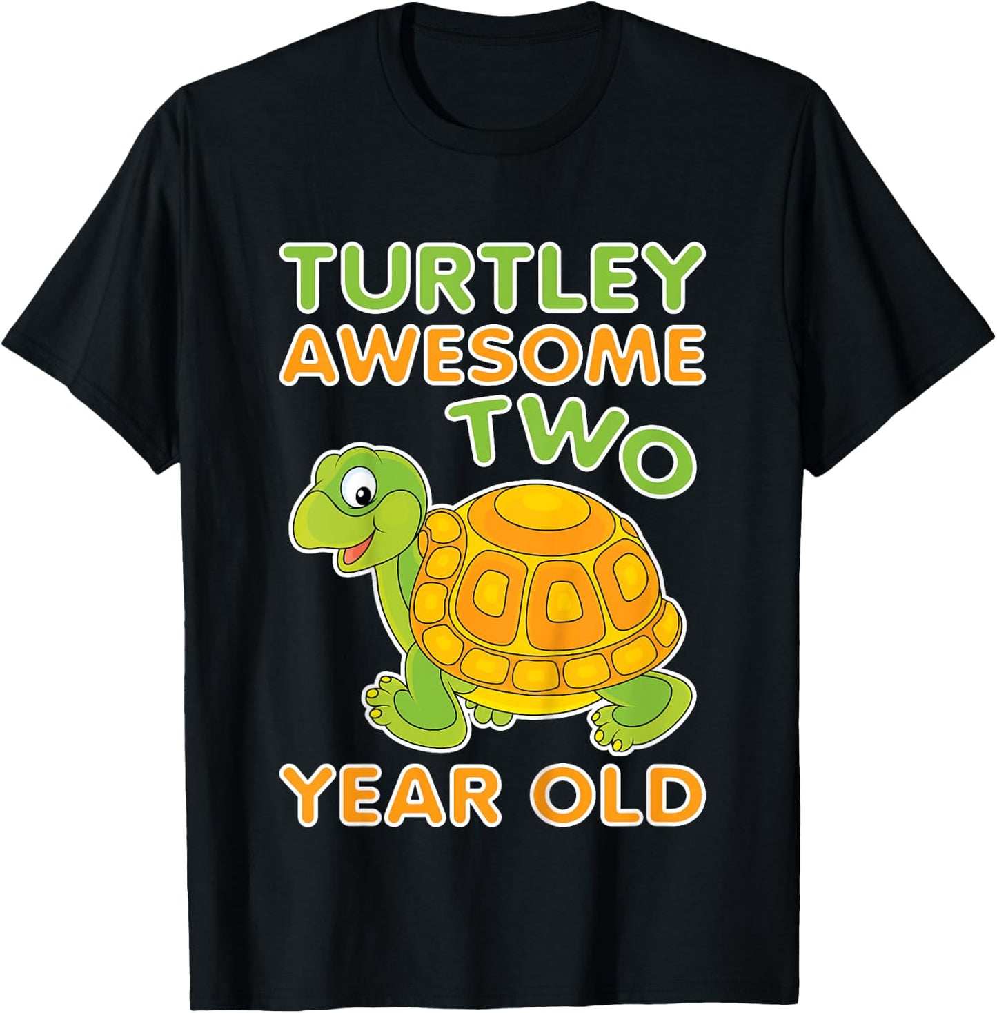 Turtley Awesome Two Year Old Kids 2nd Birthday Turtle T-Shirt - T-Shirt | Black