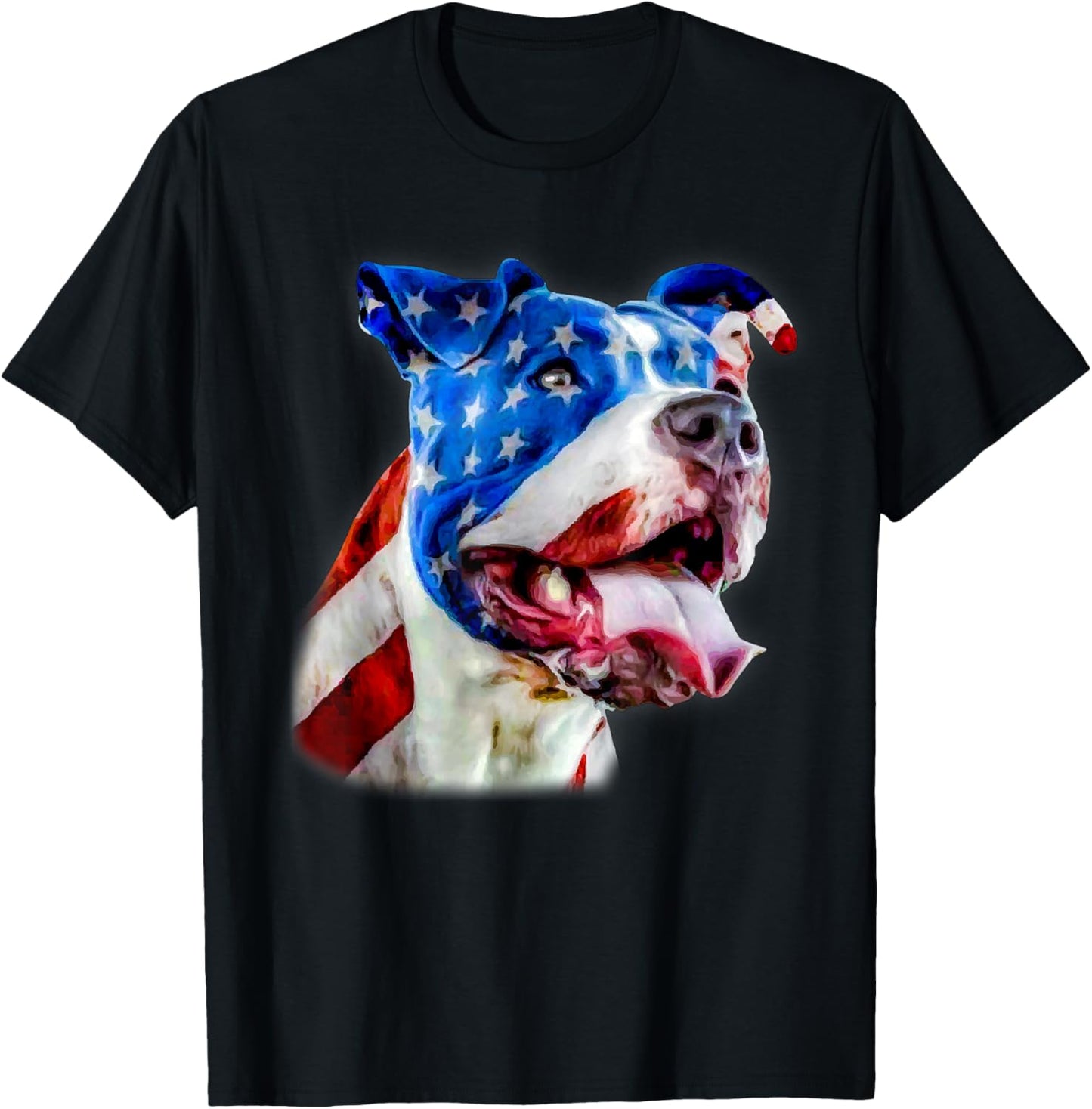 American Pit Bull Terrier USA Flag Patriotic Dog T-Shirt - T-Shirt | Black