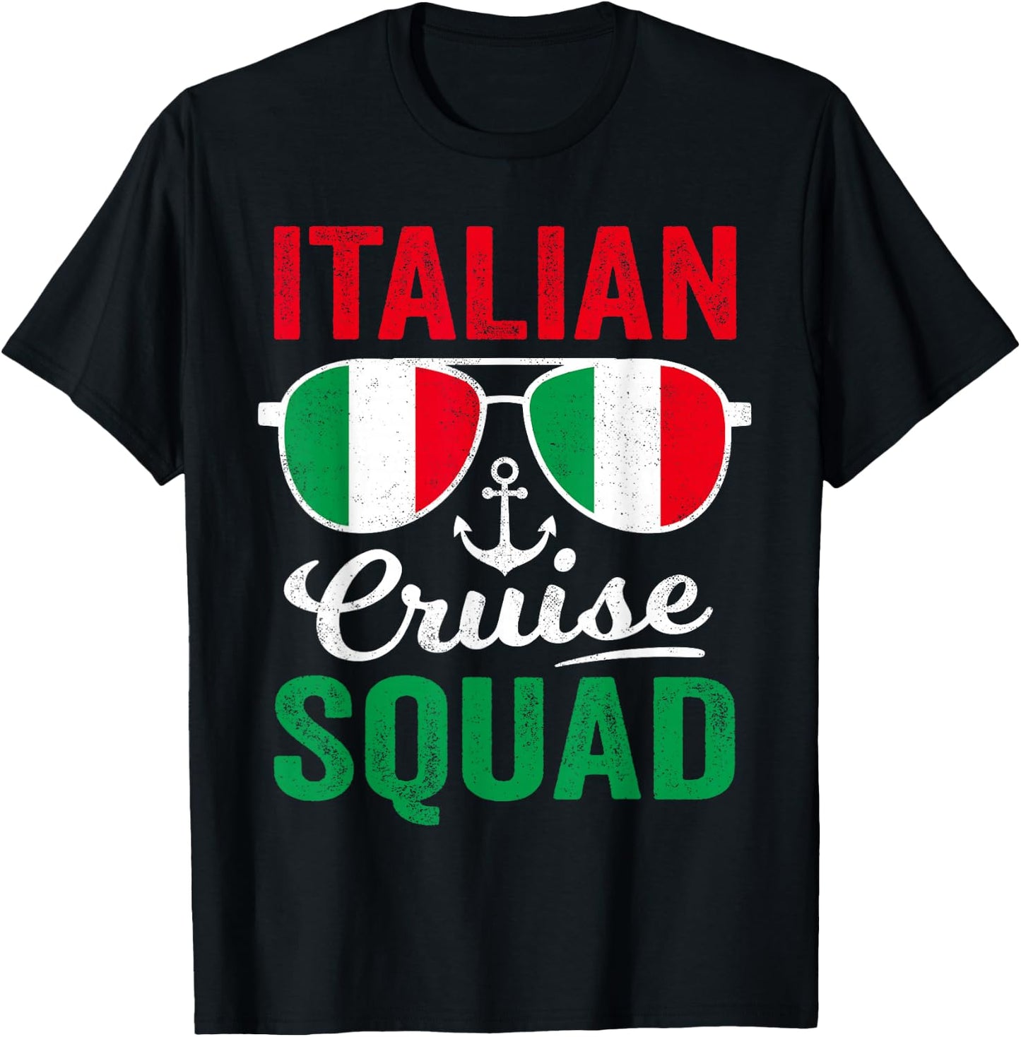 Italian Cruise Squad 2026 Retro Matching Family Italy Cruise T-Shirt - T-Shirt | Black