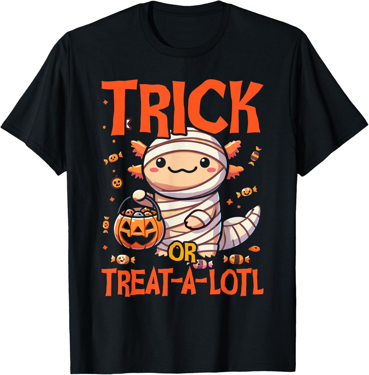 Trick or Treat A Lotl Axolotl Halloween Costume Toddler Kids T-Shirt - T-Shirt | Black
