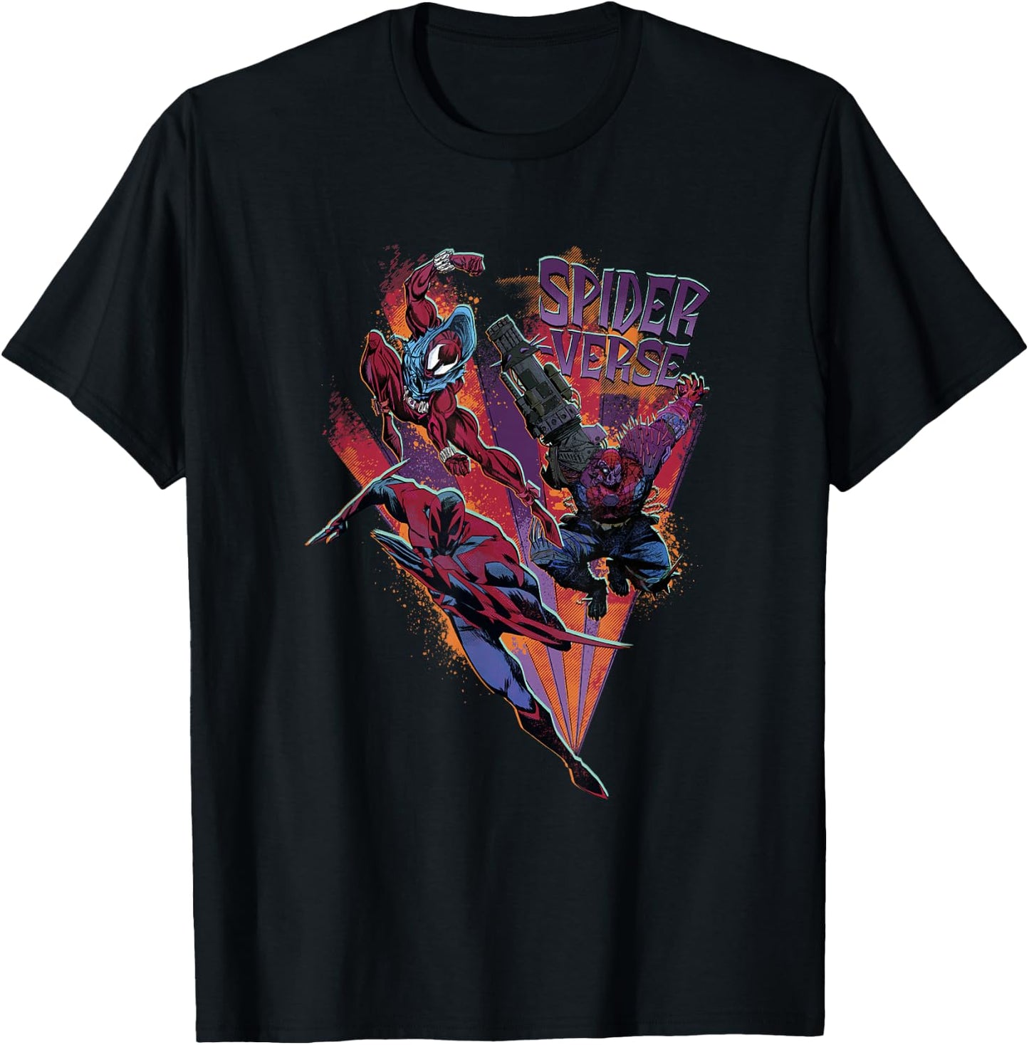 Marvel Spider-Man Across The Spider-Verse Part 1 Comic Style T-Shirt - T-Shirt | Black