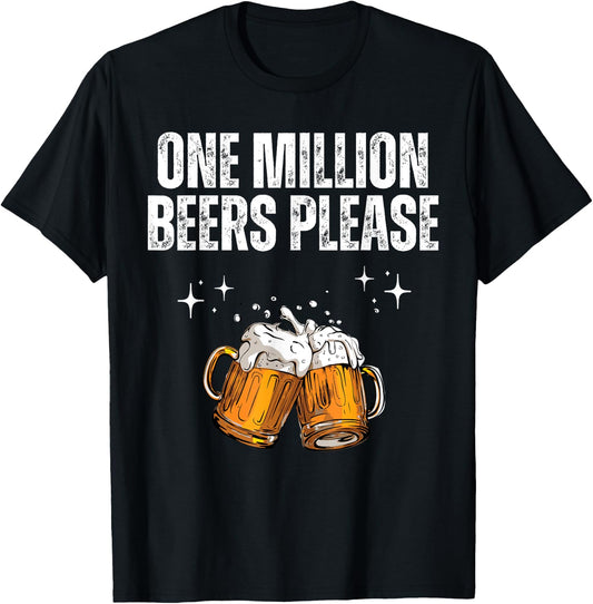One Million Beers Please Vintage T-Shirt - T-Shirt | Black