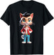 Funny Rockabilly Cat Rock n Roll Music Retro Vintage 50s 60s Women Kids T-Shirt - T-Shirt | Black