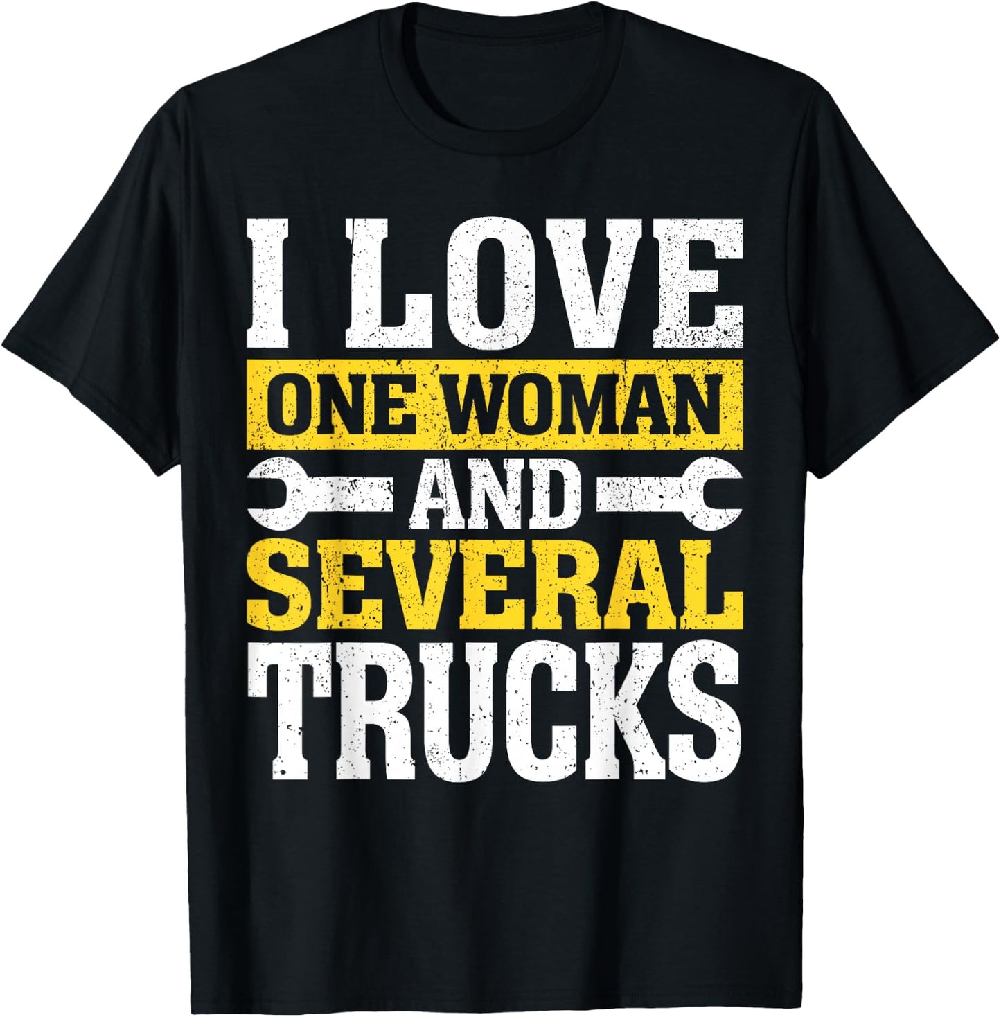 I Love One Woman And Several Trucks Mechanical Engineer T-Shirt - T-Shirt | Black