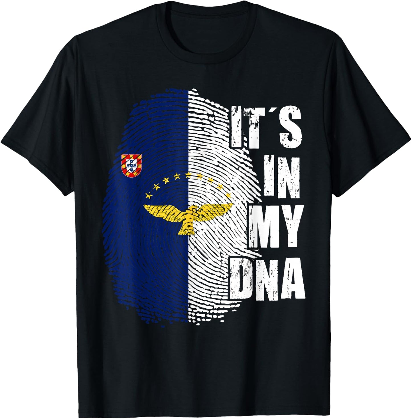 It's my DNA Azores Flag Portugal Patriotic Roots T-Shirt - T-Shirt | Black
