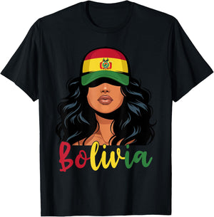 Bolivian Girl Bolivia Flag Proud Boliviana Women T-Shirt - T-Shirt | Black