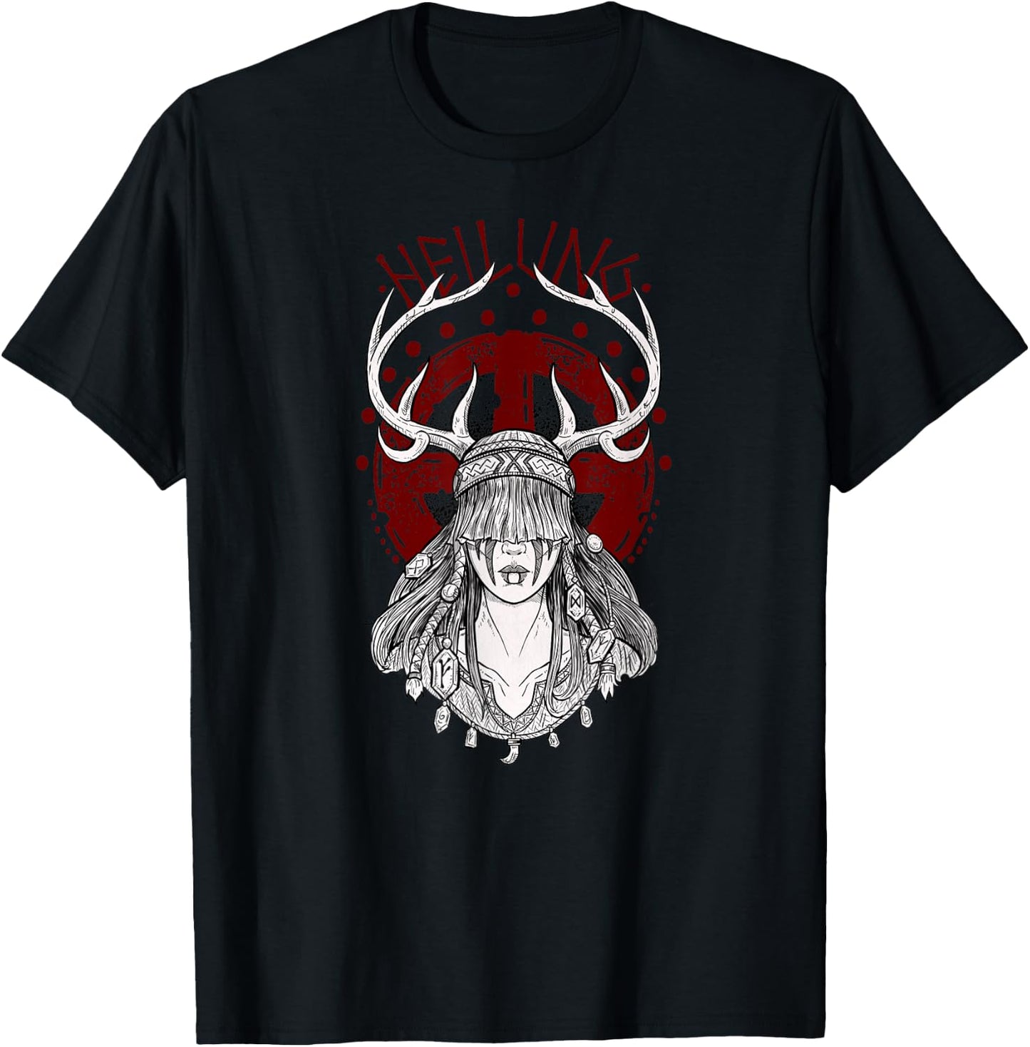 Nordic Shaman girl heilung shirt T-Shirt - T-Shirt | Black