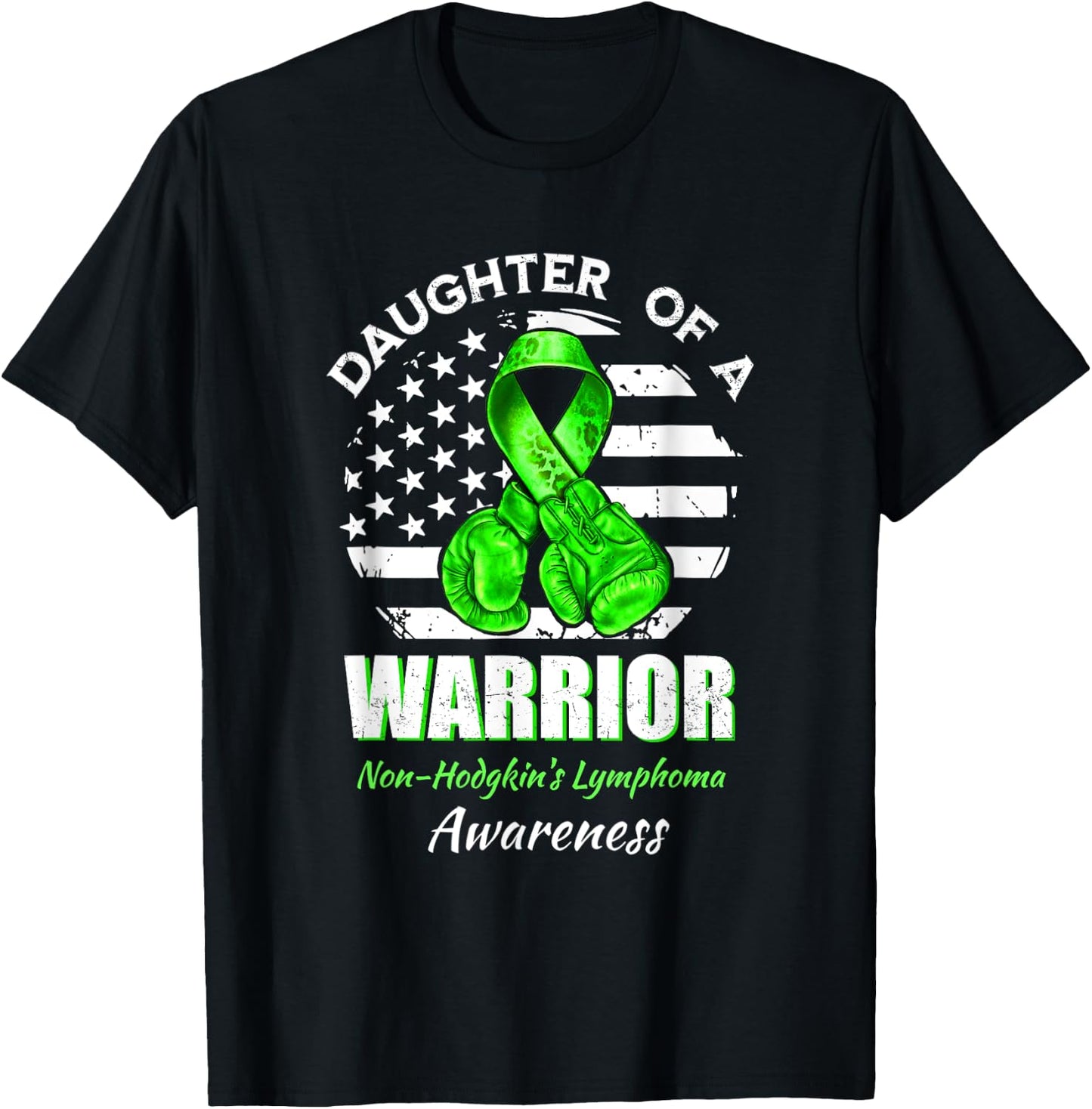 Daughter Of A Warrior Non-Hodgkin's Lymphoma Awareness T-Shirt - T-Shirt | Black