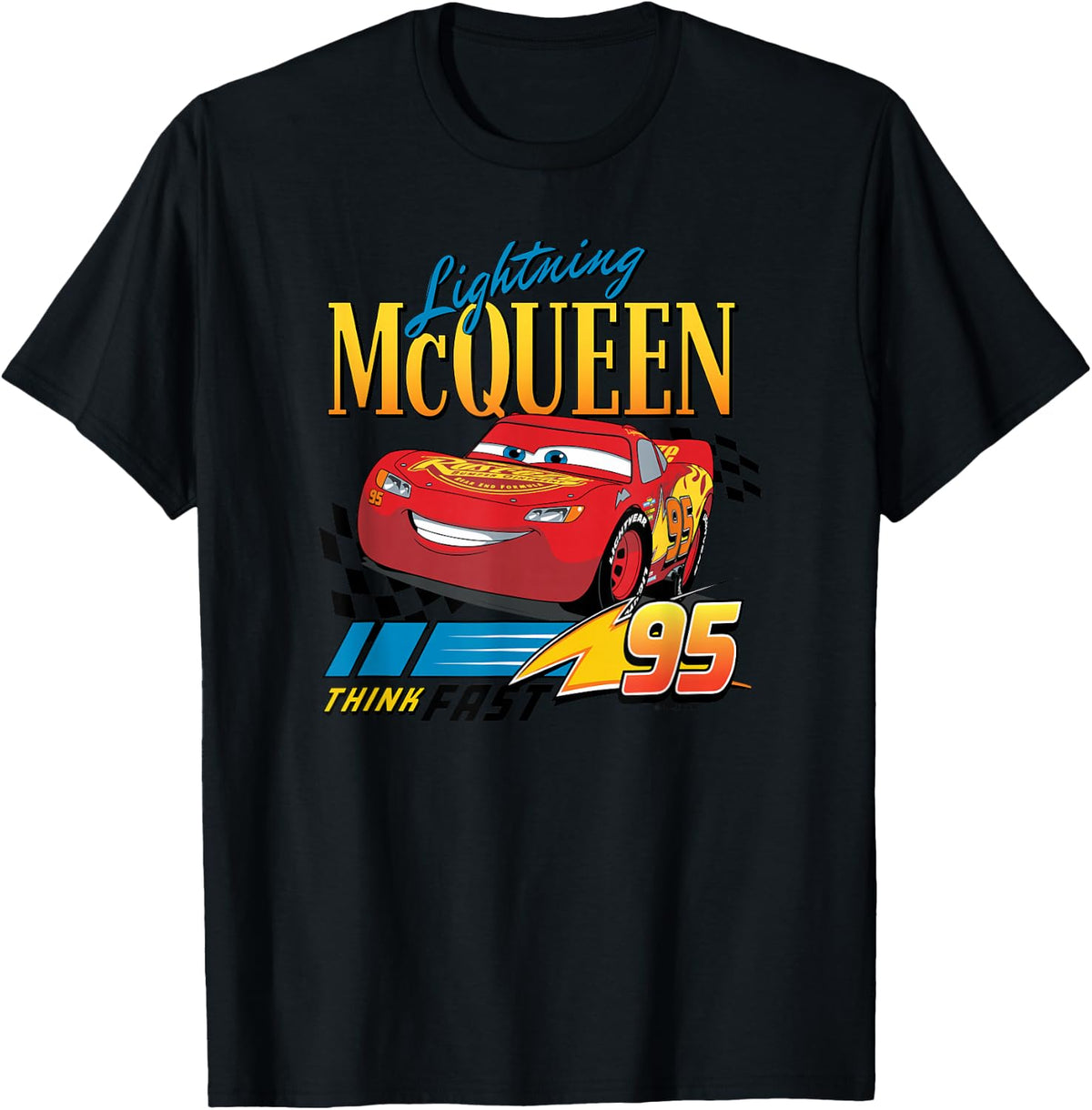 Cars - Lightning McQueen Think Fast T-Shirt - T-Shirt | Black