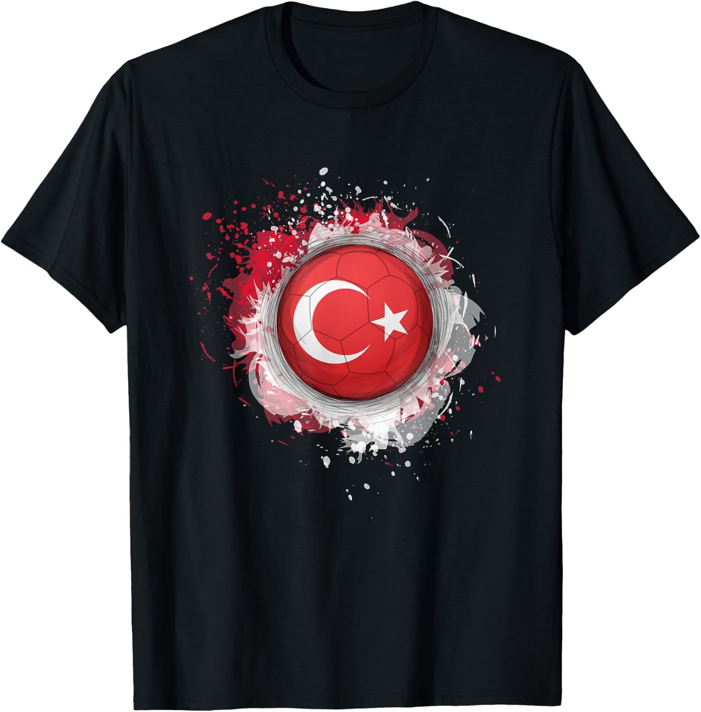Proud Heritage Turkey Flag Soccer Ball T-Shirt - T-Shirt | Black