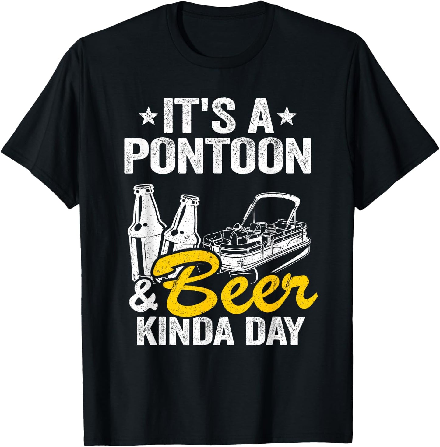 It's A Pontoon & Beer Kinda Day Lake Life Pontoon Captain T-Shirt - T-Shirt | Black