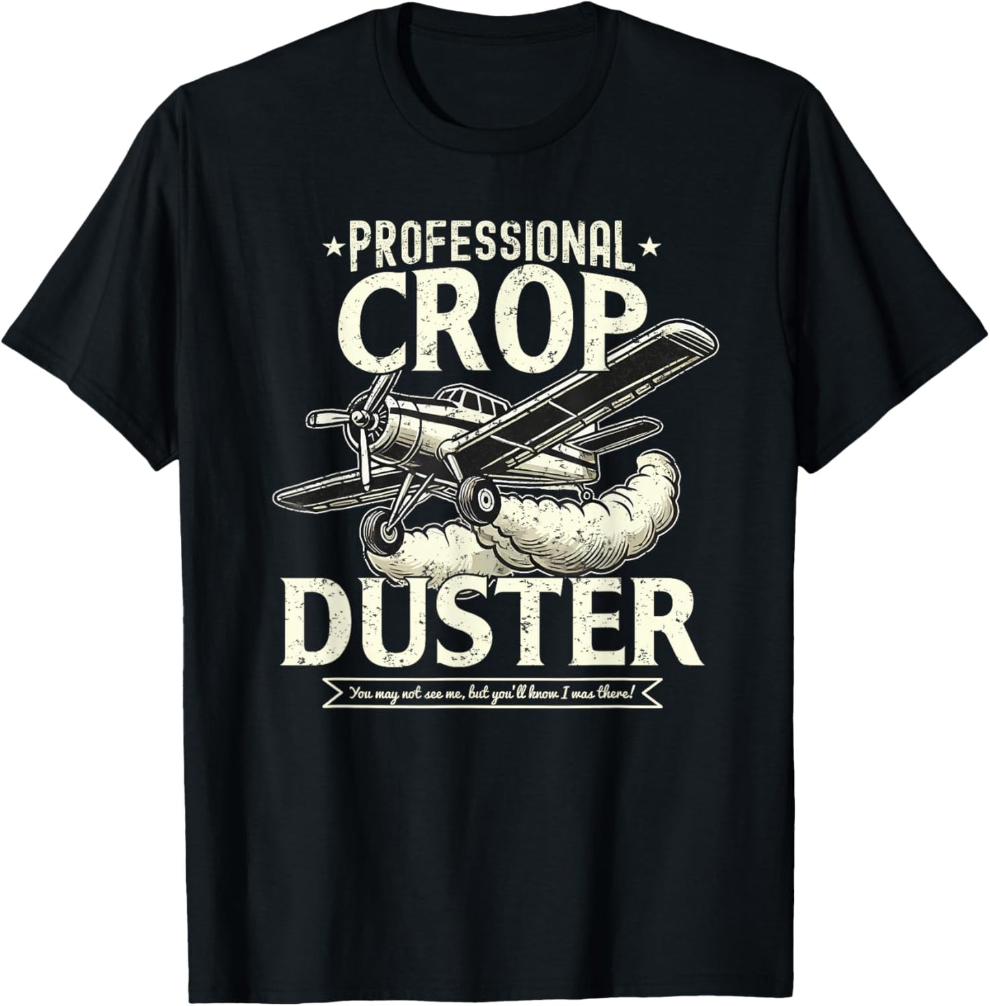 Crop Duster Funny Fart Plane Farting Humor T-Shirt - T-Shirt | Black