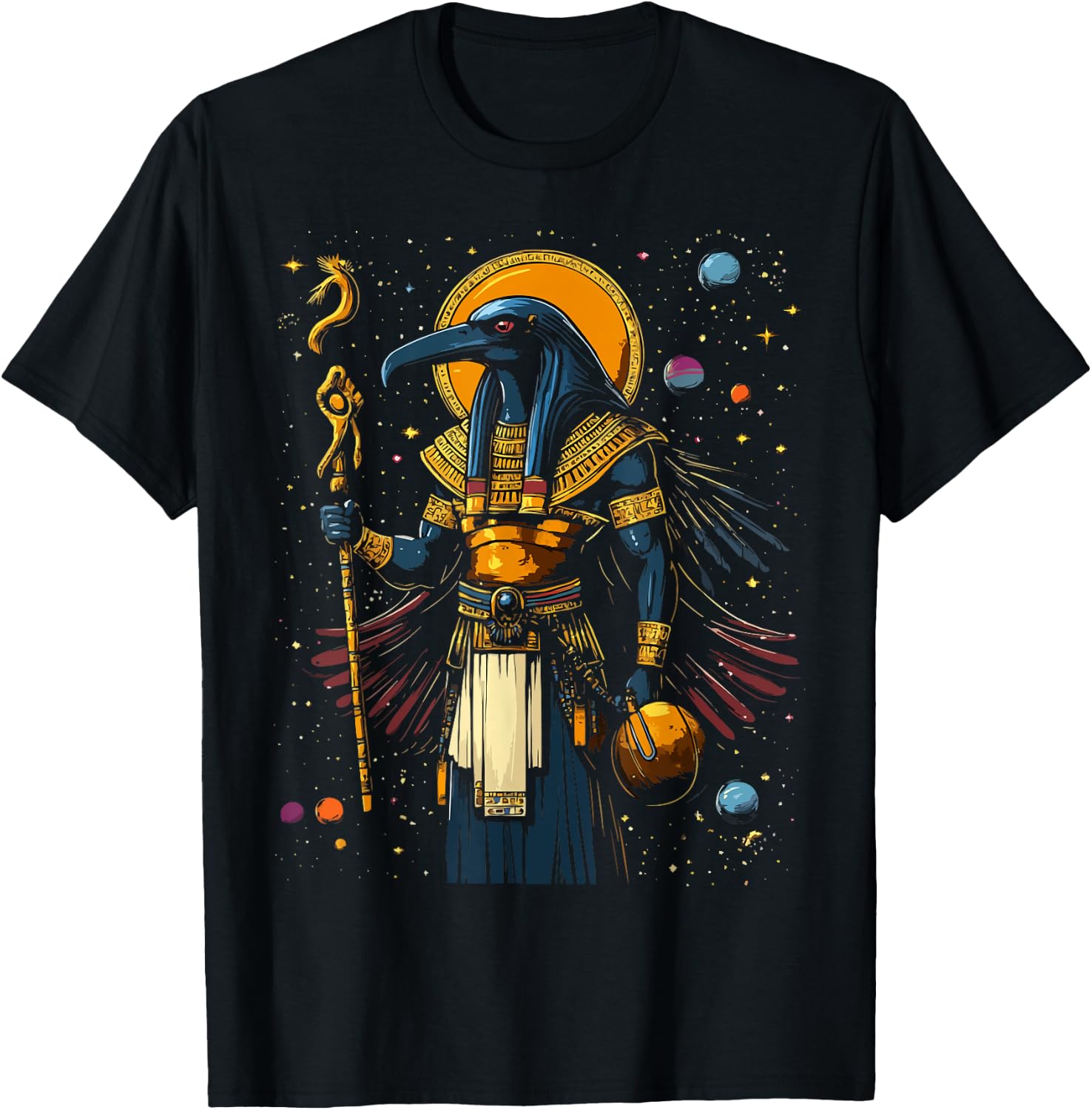 Thoth Egyptian God Egyptian Mythology Pyramid Ancient Egypt T-Shirt - T-Shirt | Black