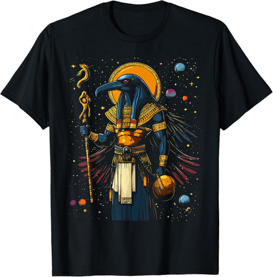 Thoth Egyptian God Egyptian Mythology Pyramid Ancient Egypt T-Shirt - T-Shirt | Black