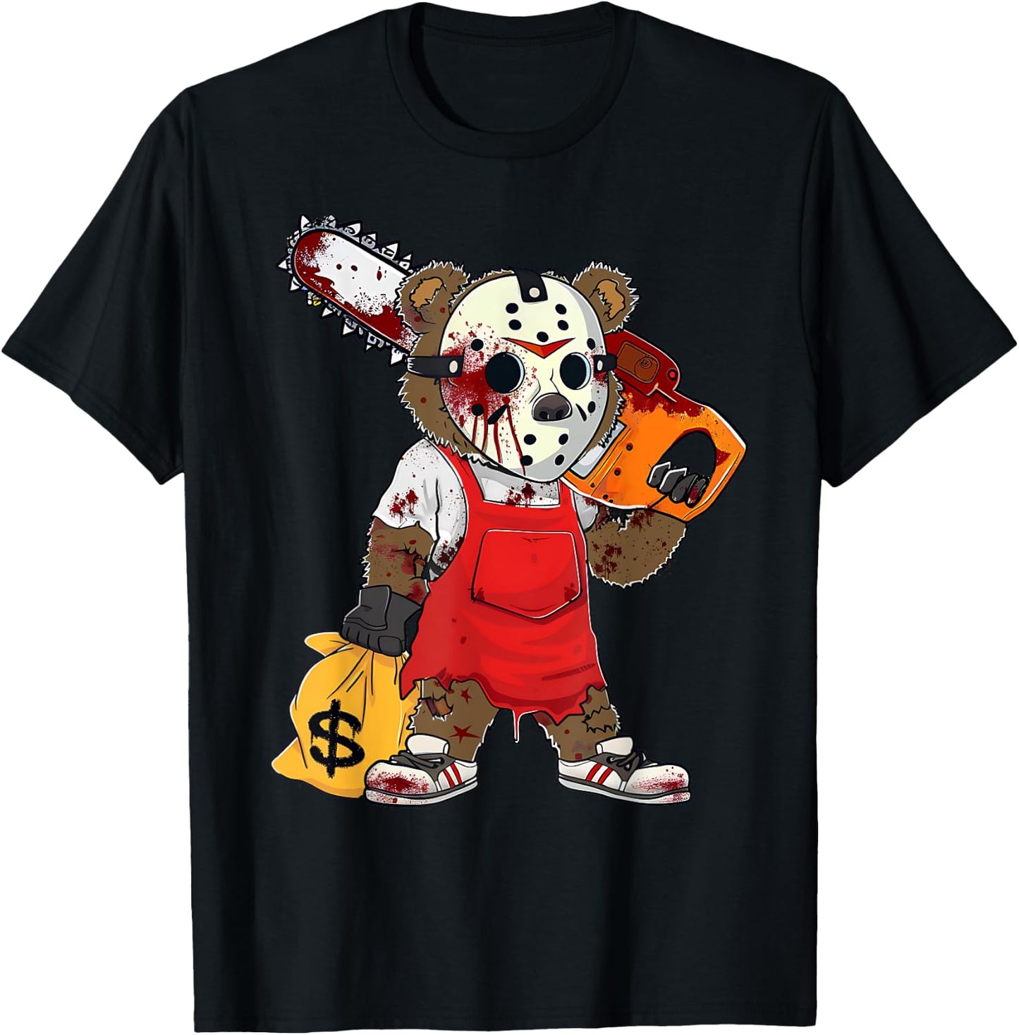 Scary Halloween Costume Hip Hop Lover Teddy Bear Horror T-Shirt - T-Shirt | Black