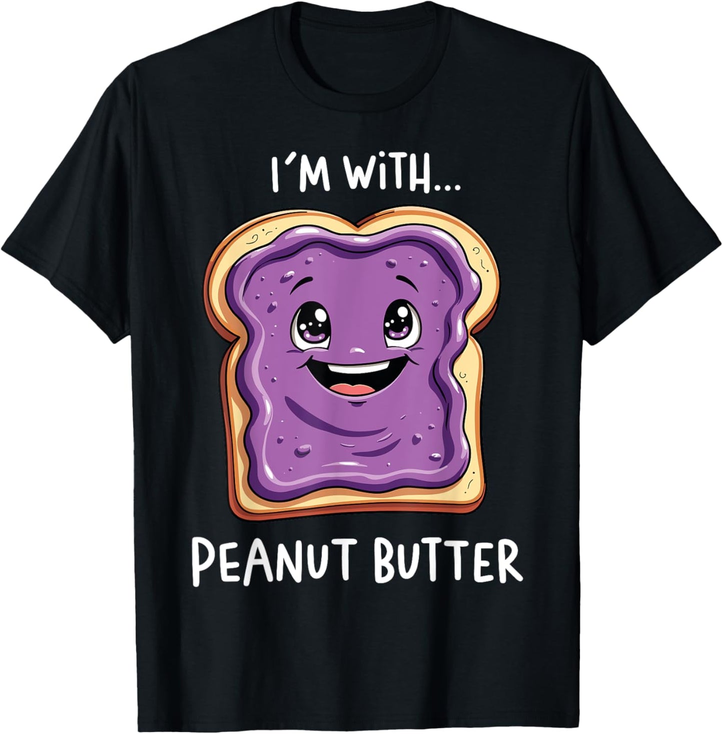 Matching Couple Halloween Peanut Butter The With I'm Jelly T-Shirt - T-Shirt | Black