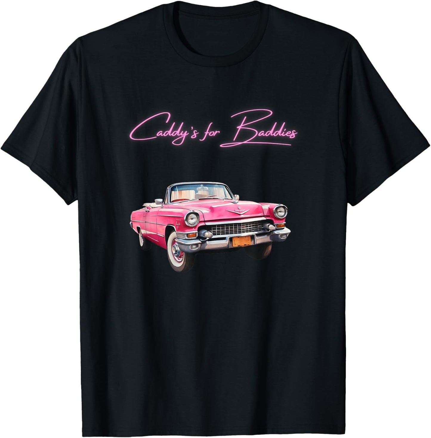 Pink Cadillac Lookin Vehicle - Vintage Style - Oldschool T-Shirt - T-Shirt | Black