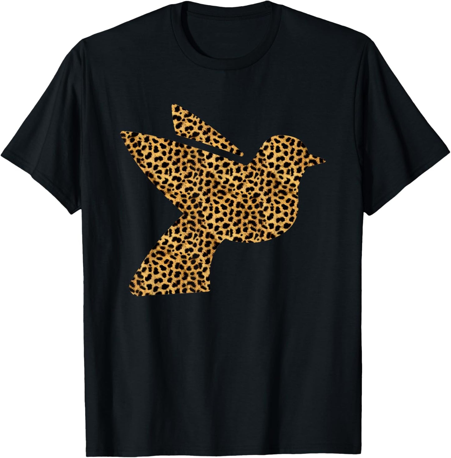Dove Leopard Print Pigeon Bird Animal Lover Women Gift T-Shirt - T-Shirt | Black