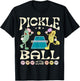 Pickleball Club Funny Pickle Playing Pickleball Groovy T-Shirt - T-Shirt | Black