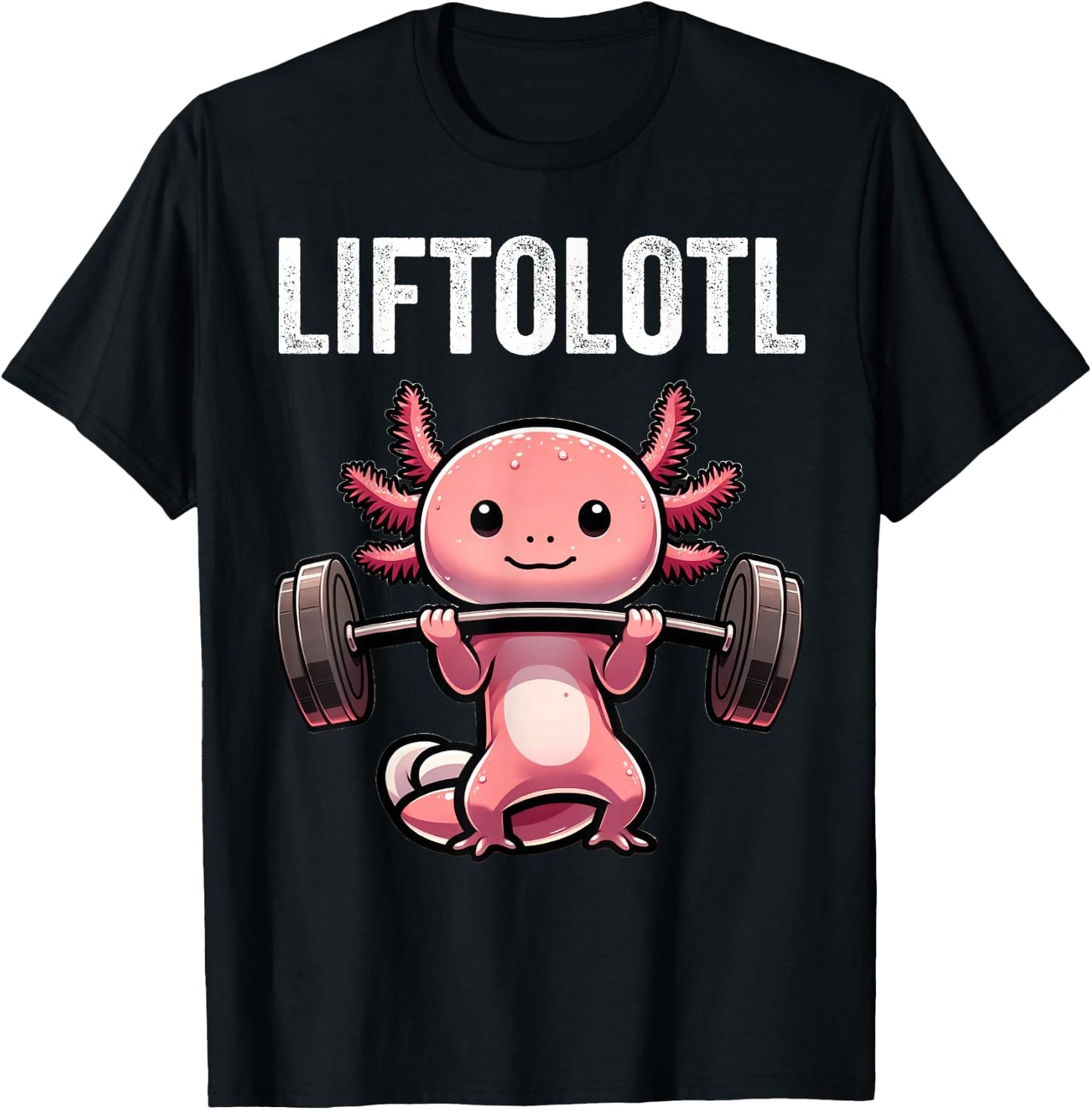 Liftolotl Axolotl Funny Gym Workout Weight Lifter T-Shirt - T-Shirt | Black