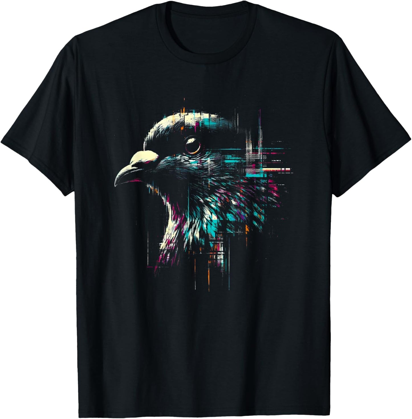 Pigeon Face - Vintage Graphic Pigeon Breeder Bird Lover T-Shirt - T-Shirt | Black