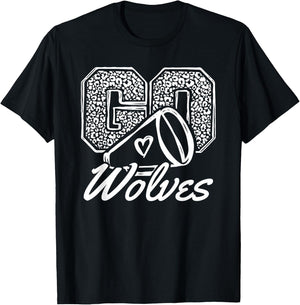 Go Cheer Wolves Sports Name Gifts Men Women Boy Girl T-Shirt - T-Shirt | Black