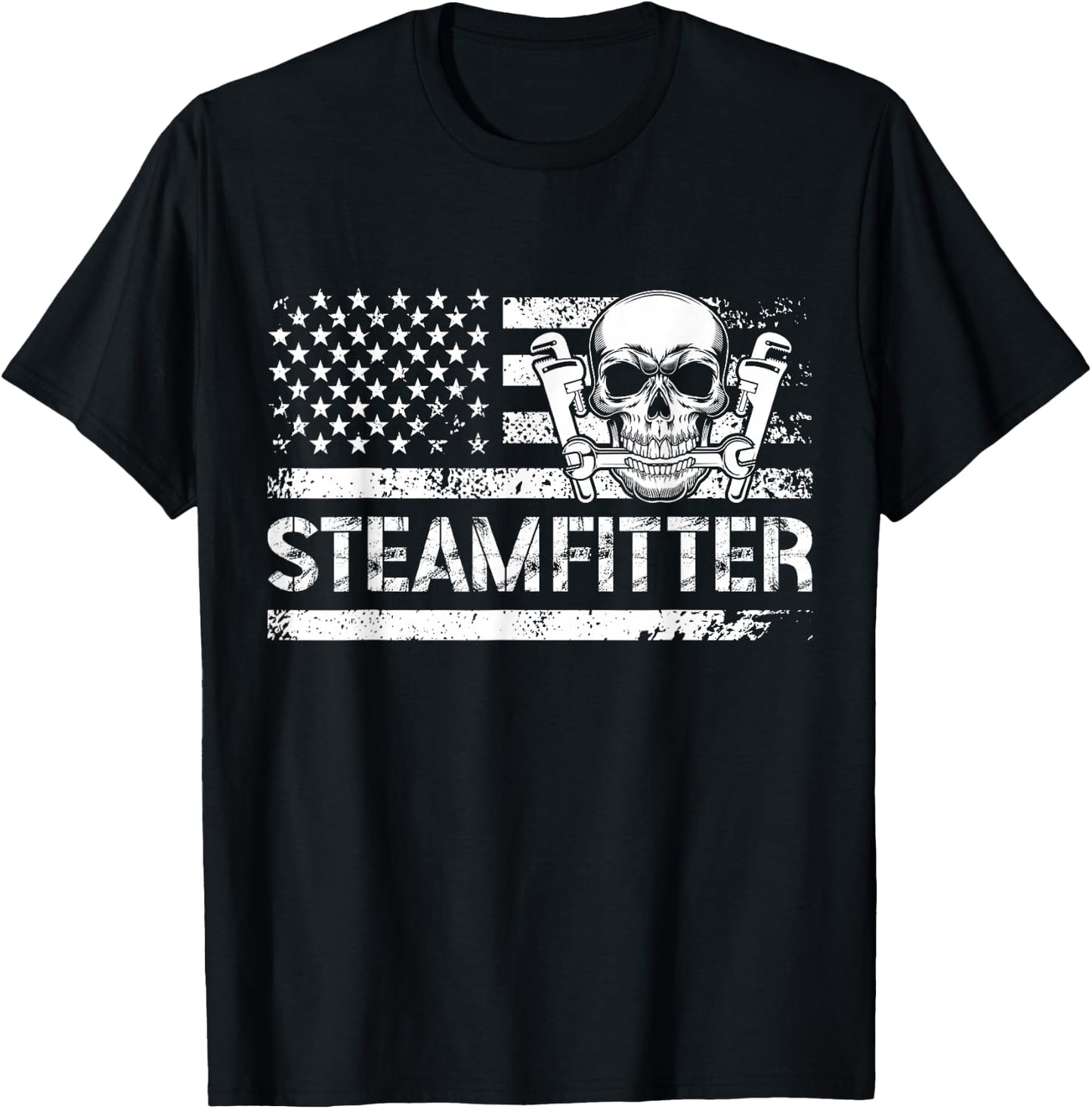 Steamfitter US Flag Pipefitter Steamfitters T-Shirt - T-Shirt | Black