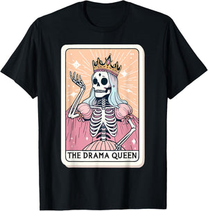 The Drama Queen Tarot Card Funny Skeleon Skull Women Girls T-Shirt - T-Shirt | Black