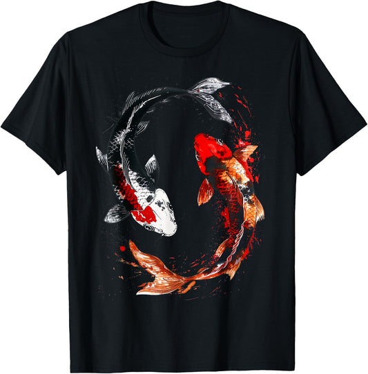Japanese Koi Fish Tattoo Yin Yang Fish T-Shirt - T-Shirt | Black
